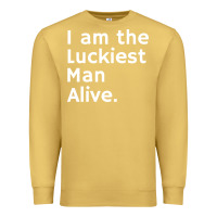 Antique Gold luckiest man alive Premium Sweatshirt - linhVisuals