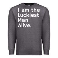 Charcoal Heather luckiest man alive Premium Sweatshirt - linhVisuals