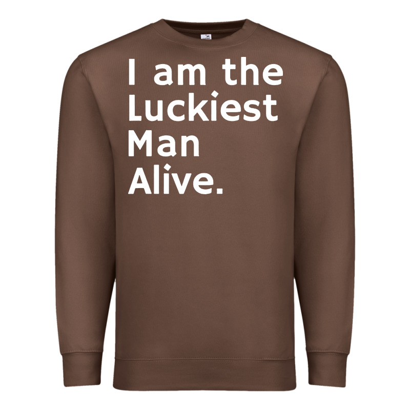 Luckiest Man Alive Premium Sweatshirt by linhVisuals | Teevron