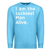 Ocean Blue luckiest man alive Premium Sweatshirt - linhVisuals