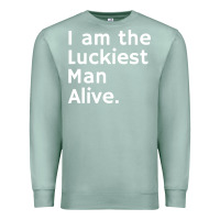 Seafoam luckiest man alive Premium Sweatshirt - linhVisuals