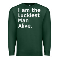 Sports Green luckiest man alive Premium Sweatshirt - linhVisuals