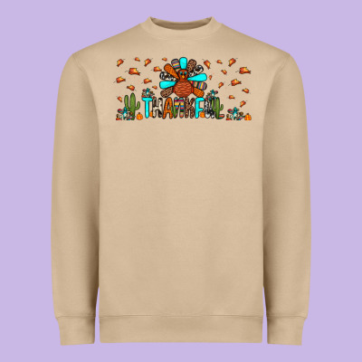 Thankful Turkey Heavyweight Sweatshirt Designed By Jahusdesignshop