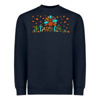 Navy thankful turkey Heavyweight Sweatshirt - JahusDesignShop