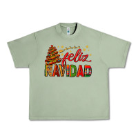 Oil Green Feliz Navidad With Sombrero Tree Urban Heavy Tee - BundleAndBundleShop