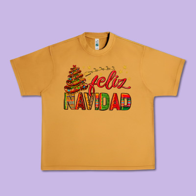 Feliz Navidad With Sombrero Tree Urban Heavy Tee Designed By Bundleandbundleshop