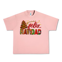 Salmon Feliz Navidad With Sombrero Tree Urban Heavy Tee - BundleAndBundleShop