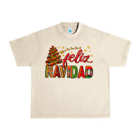 Sandshell Feliz Navidad With Sombrero Tree Urban Heavy Tee - BundleAndBundleShop