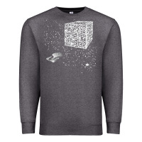 Charcoal Heather qr code cube we are the borg Premium Sweatshirt - linhVisuals