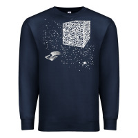 Navy qr code cube we are the borg Premium Sweatshirt - linhVisuals