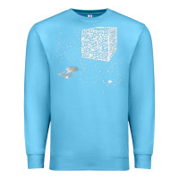 Ocean Blue qr code cube we are the borg Premium Sweatshirt - linhVisuals