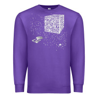 Purple qr code cube we are the borg Premium Sweatshirt - linhVisuals