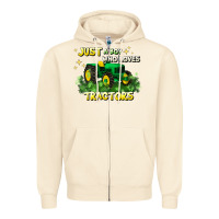 Sandshell just a boy who loves tractors Zipper Hoodie - JahusDesignShop