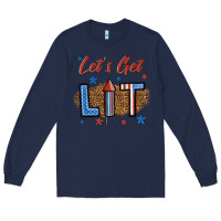 Navy let's get lit 1 Long Sleeve Tee - BundleAndBundleShop