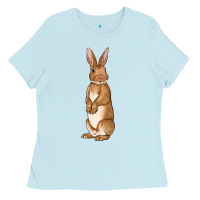 Baby Blue Bunny Easter Ladies Tee - OliviaCreatesArt