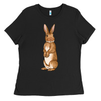Black Bunny Easter Ladies Tee - OliviaCreatesArt