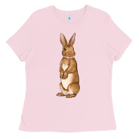 Bubblegum Pink Bunny Easter Ladies Tee - OliviaCreatesArt