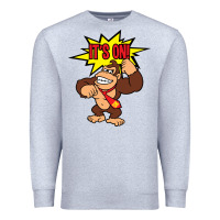Heather Grey donkey kong Premium Sweatshirt - linhVisuals