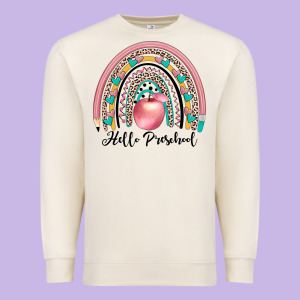 Hello Preschool Premium Sweatshirt Designed By Jahusdesignshop