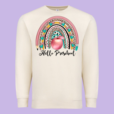 Hello Preschool Premium Sweatshirt Designed By Jahusdesignshop