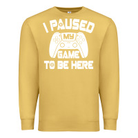 Antique Gold i paused my game to be here Premium Sweatshirt - linhVisuals