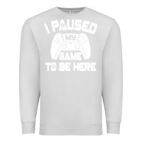 Dove Grey i paused my game to be here Premium Sweatshirt - linhVisuals