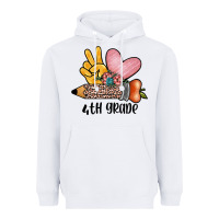 White peace love 4th grade Heavyweight Hoodie - JahusDesignShop