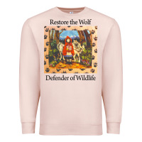 Pale Pink restore the wolf defenders of wildlife Premium Sweatshirt - linhVisuals