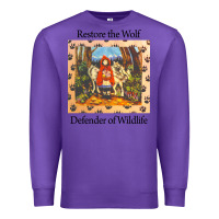 Purple restore the wolf defenders of wildlife Premium Sweatshirt - linhVisuals