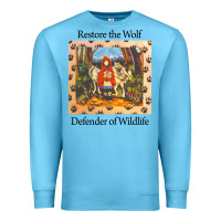 Ocean Blue restore the wolf defenders of wildlife Premium Sweatshirt - linhVisuals