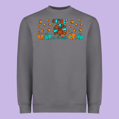 Gobble Till You Wobble Heavyweight Sweatshirt Designed By Jahusdesignshop