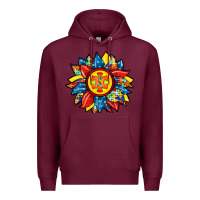 Burgundy autism sunflower Premium Hoodie - RacoonDesign