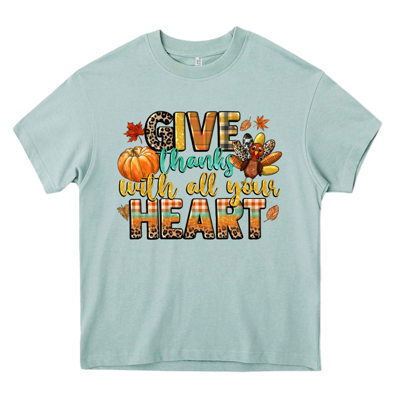 Give Thanks With All Your Heart Heavy Core Tee by CowGirlArtShop | Teevron