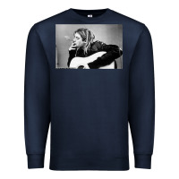 Navy kurt smoking Premium Sweatshirt - linhVisuals