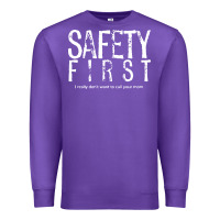 Purple safety first science teacher Premium Sweatshirt - linhVisuals