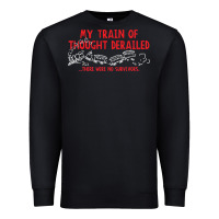 Black my train of thought derailed Premium Sweatshirt - linhVisuals