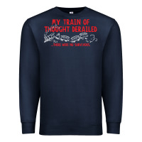 Navy my train of thought derailed Premium Sweatshirt - linhVisuals
