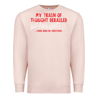 Pale Pink my train of thought derailed Premium Sweatshirt - linhVisuals
