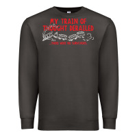 Smoke my train of thought derailed Premium Sweatshirt - linhVisuals
