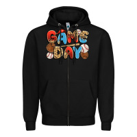 Black game day baseball Zipper Hoodie - JahusDesignShop