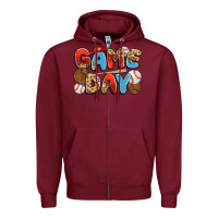 Burgundy game day baseball Zipper Hoodie - JahusDesignShop
