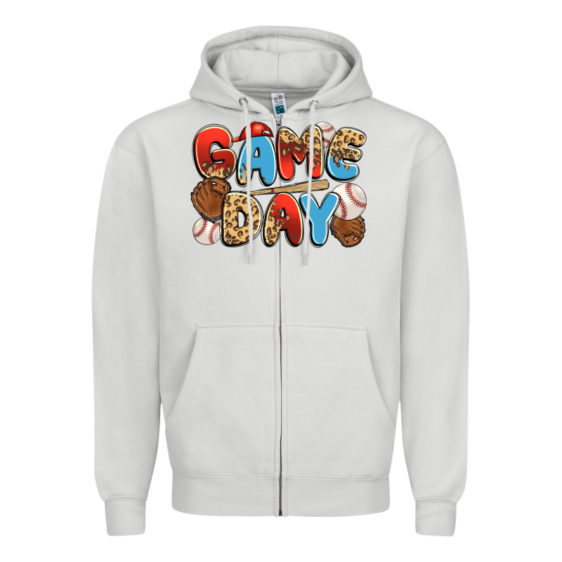 Game Day Baseball Zipper Hoodie by JahusDesignShop | Teevron