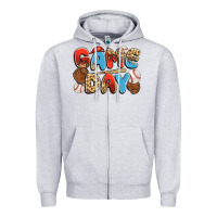 Heather Grey game day baseball Zipper Hoodie - JahusDesignShop