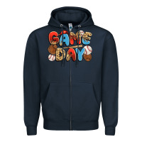 Navy game day baseball Zipper Hoodie - JahusDesignShop
