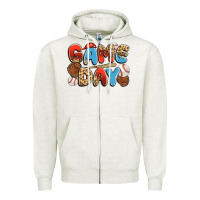 Oatmeal Heather game day baseball Zipper Hoodie - JahusDesignShop