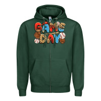 Sports Green game day baseball Zipper Hoodie - JahusDesignShop