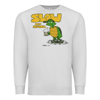 Dove Grey slow but mellow crazy Premium Sweatshirt - linhVisuals