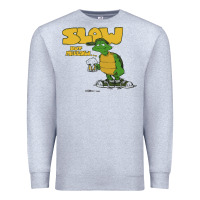 Heather Grey slow but mellow crazy Premium Sweatshirt - linhVisuals