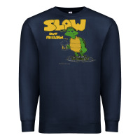 Navy slow but mellow crazy Premium Sweatshirt - linhVisuals