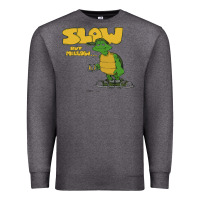 Charcoal Heather slow but mellow crazy Premium Sweatshirt - linhVisuals
